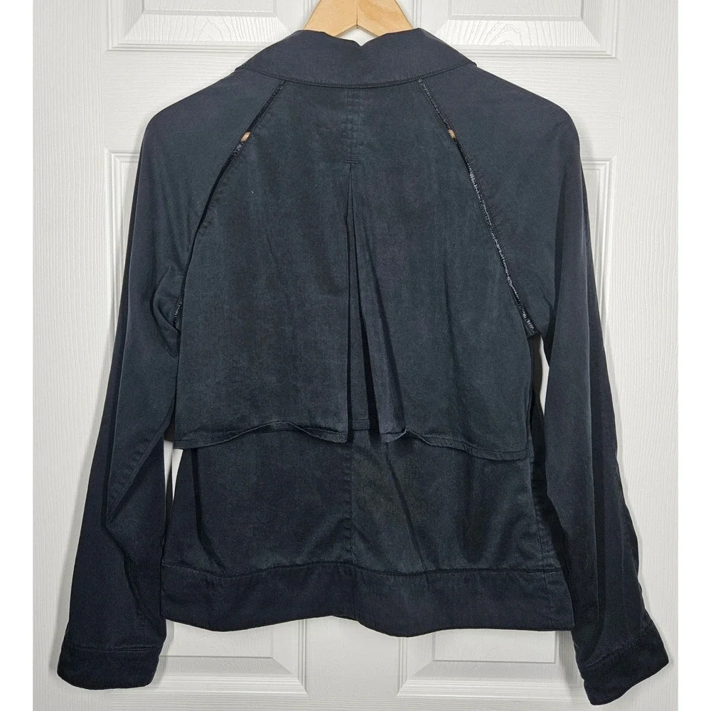 Lululemon Soft Summer Jacket Black Tencel Lyocell Moto Full Zip Size 8 Vented